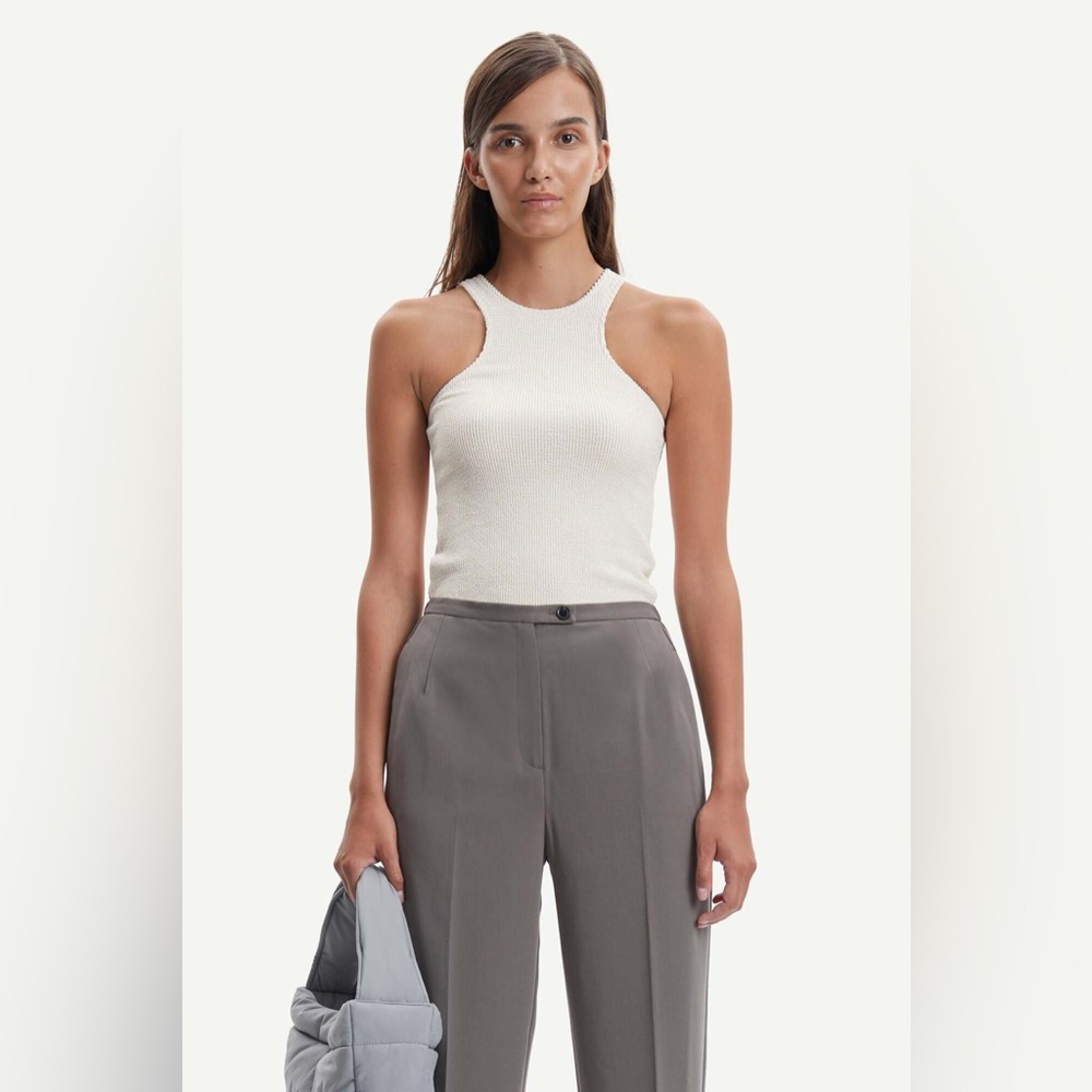 SAMSØE SAMSØE Erin Knit Racerback Cream Colored Tank Top